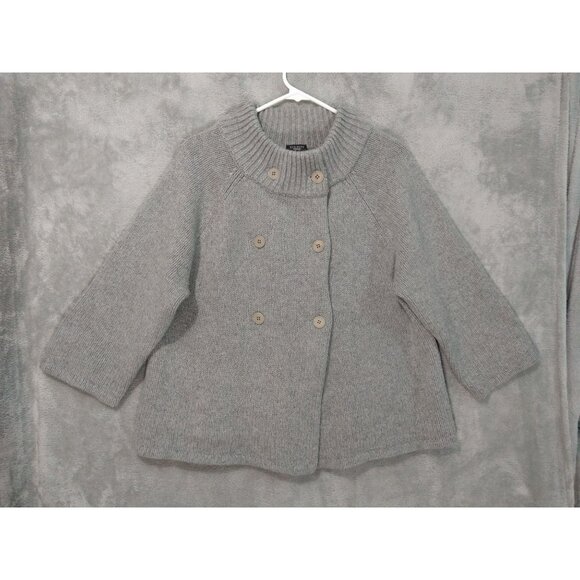 Talbots Sweater Womens XL Petite Gray Cardigan Wool Cashmere Blend Button Up - Picture 1 of 7